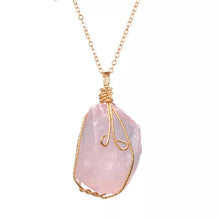 Load image into Gallery viewer, Love Raw Crystal Healing Stone Quartz Necklace